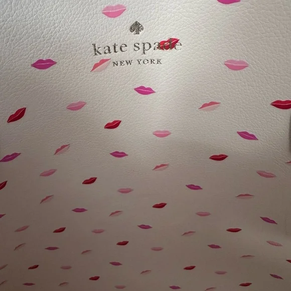 Kate Spade pink and black Minnie Mirror Tote with Red and Purple Accents - Picture 5 of 9